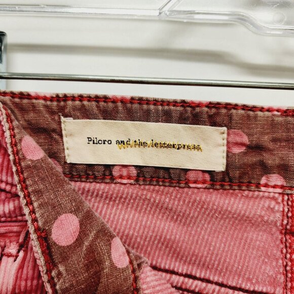 Picaro Corduroy pants Skinny The Letterpress Womens Red With Ankle Zippers SZ 29 - Picture 4 of 16